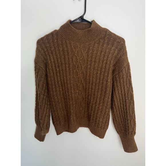 Vince Camuto Sweaters - Vince‎ Camuto Women's Medium Rusty Orange Brown Fuzzy Sweater Pattern Cozy